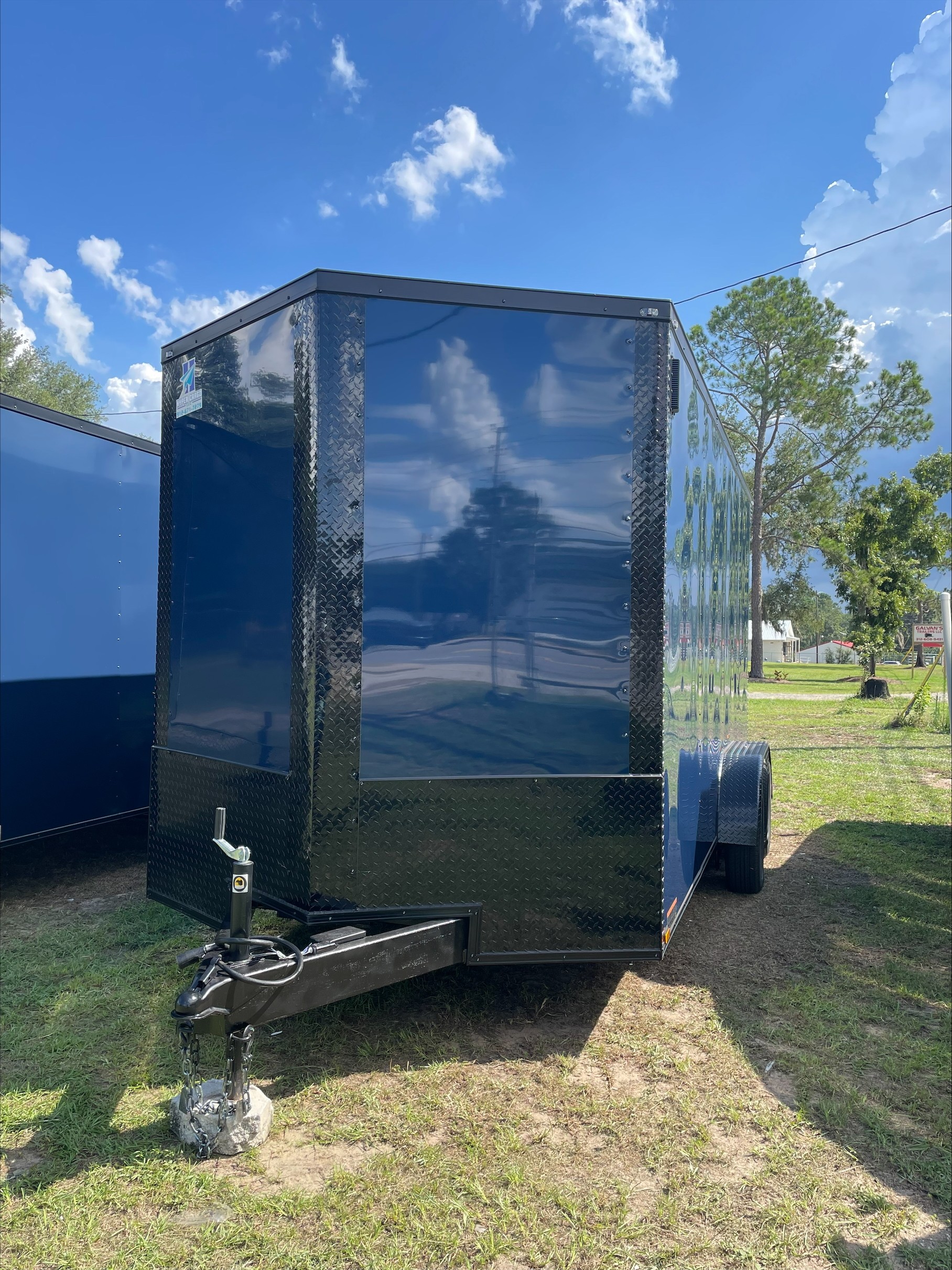 7x16 TA Indigo Blue Enclosed Trailer